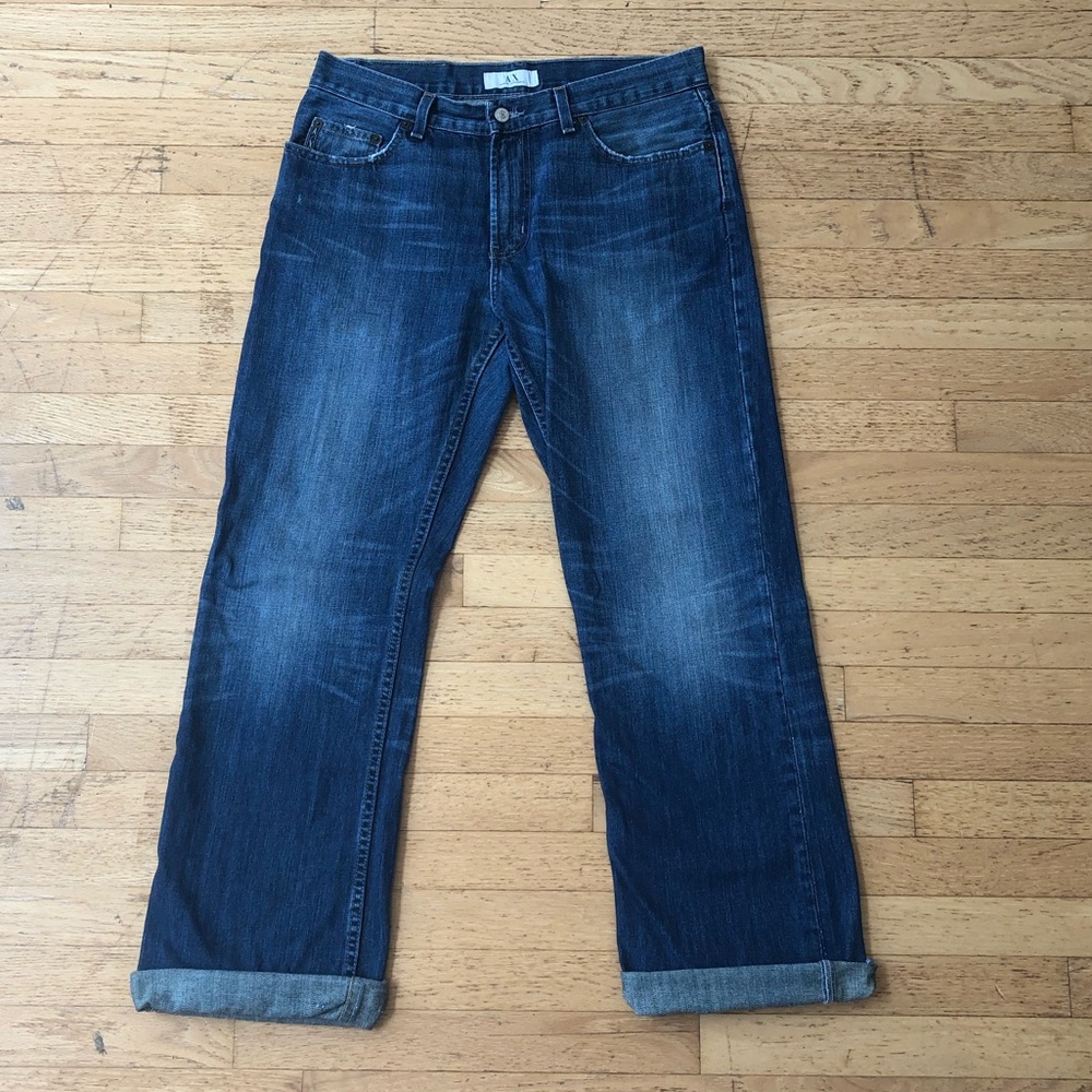 Armani Exchange Men’s Distressed Blue Jeans